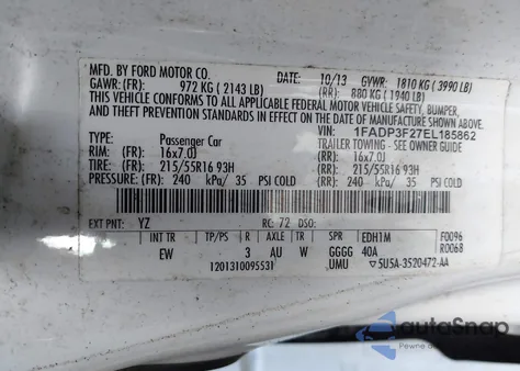 2014 Ford Focus Se z USA, uszkodzony, nr VIN 1FADP3F27EL185862